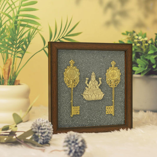 Lakshmi Kuber chavi Yantra on Raw Pyrite Frame 6x6 inch